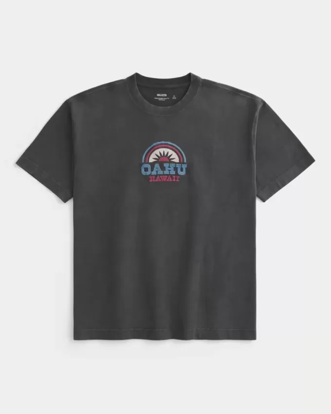 Boxy tungvikts Oahu grafisk t-shirt Boxy tungvikts Oahu grafisk t-shirt