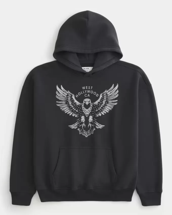 Boxy West Hollywood grafisk hoodie Boxy West Hollywood grafisk hoodie