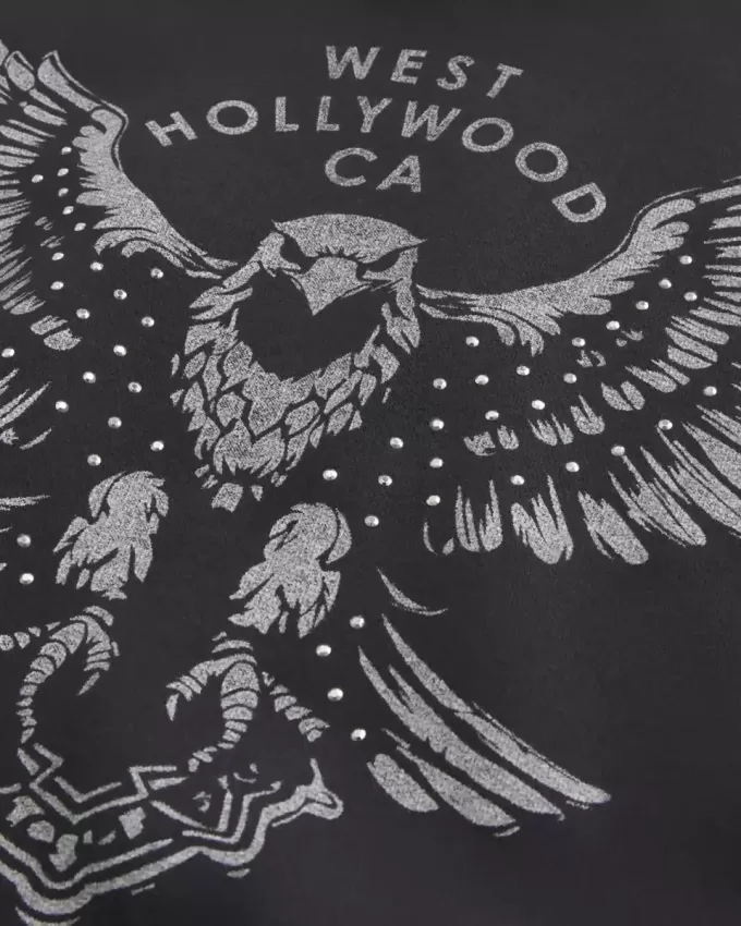 Boxy West Hollywood grafisk hoodie Boxy West Hollywood grafisk hoodie