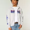 Boxy zip-Up Hawaii grafisk tröja Boxy zip-Up Hawaii grafisk tröja
