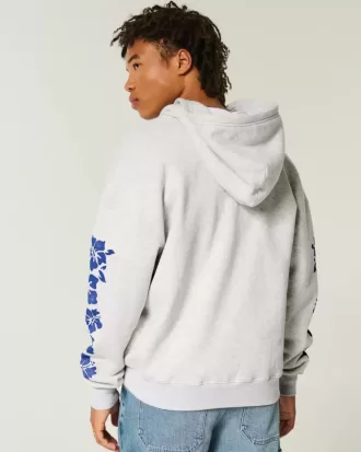 Boxy zip-Up Hawaii grafisk tröja