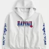Boxy zip-Up Hawaii grafisk tröja Boxy zip-Up Hawaii grafisk tröja