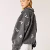 Broderad sherpa fleecejacka
