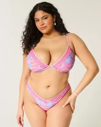 Broderad Stitch Plunge Bikinitopp med bygel