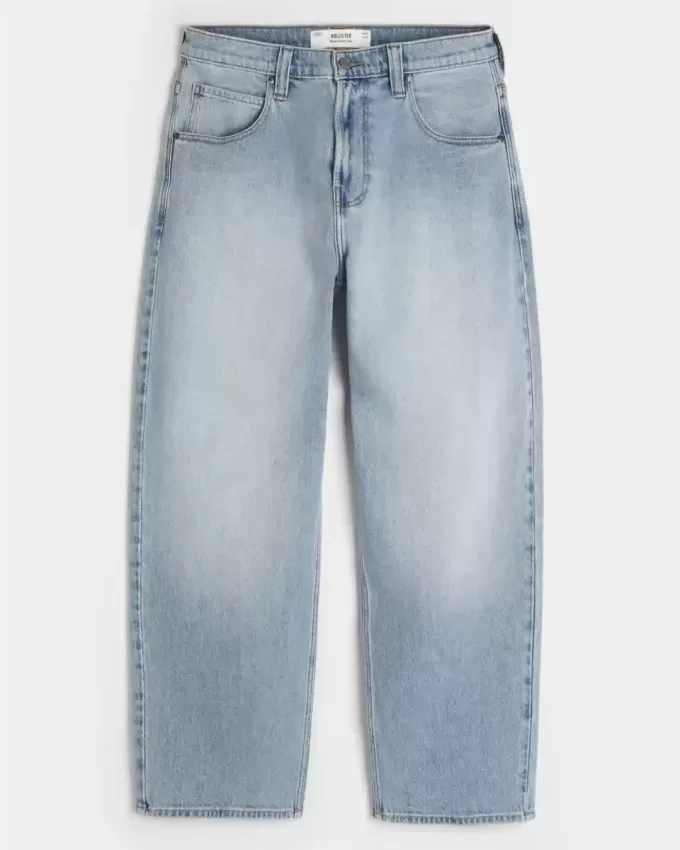 Broderade Light Wash Skater Baggy Jeans Broderade Light Wash Skater Baggy Jeans