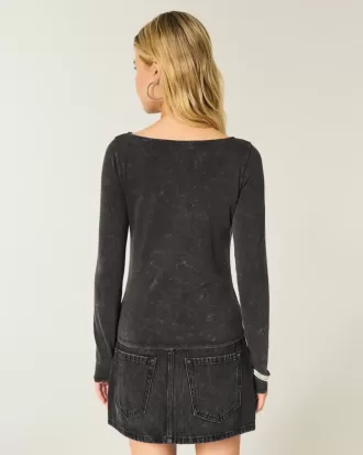 Brooklyn Music Grafisk Slash-Neck Topp