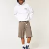 Brown Overdye Super Baggy jeansshorts