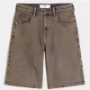 Brown Overdye Super Baggy jeansshorts