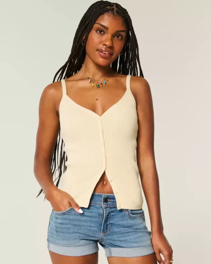 Button-Through Sweater Tank