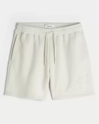 Calif grafiska baggy fleeceshorts ovanför knäet