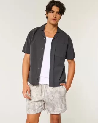 Camo Loose Fleece Shorts på mitten av låret