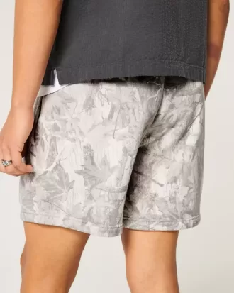 Camo Loose Fleece Shorts på mitten av låret