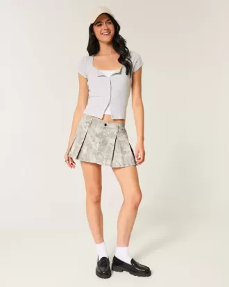 Camo Plisserad Mini Skort