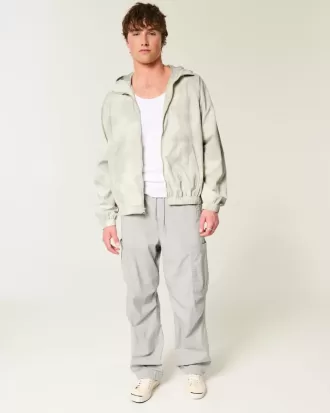 Camo Zip-Up Windbreaker Jacka