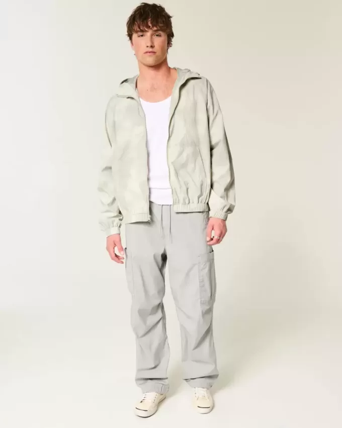 Camo Zip-Up Windbreaker Jacka Camo Zip-Up Windbreaker Jacka