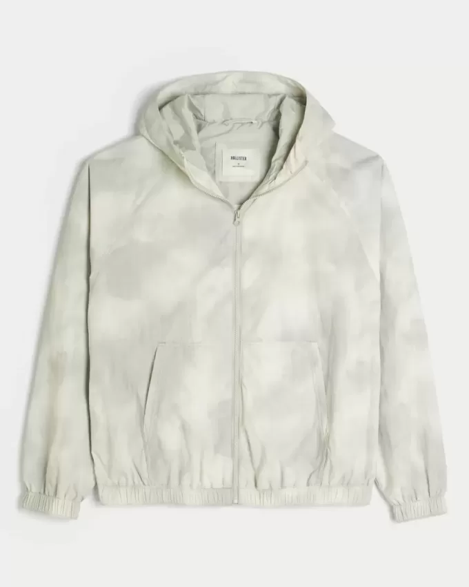 Camo Zip-Up Windbreaker Jacka Camo Zip-Up Windbreaker Jacka