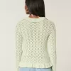 Cardigan med volang med knytband Cardigan med volang med knytband