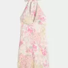 Crepe Halter Dress med öppen rygg
