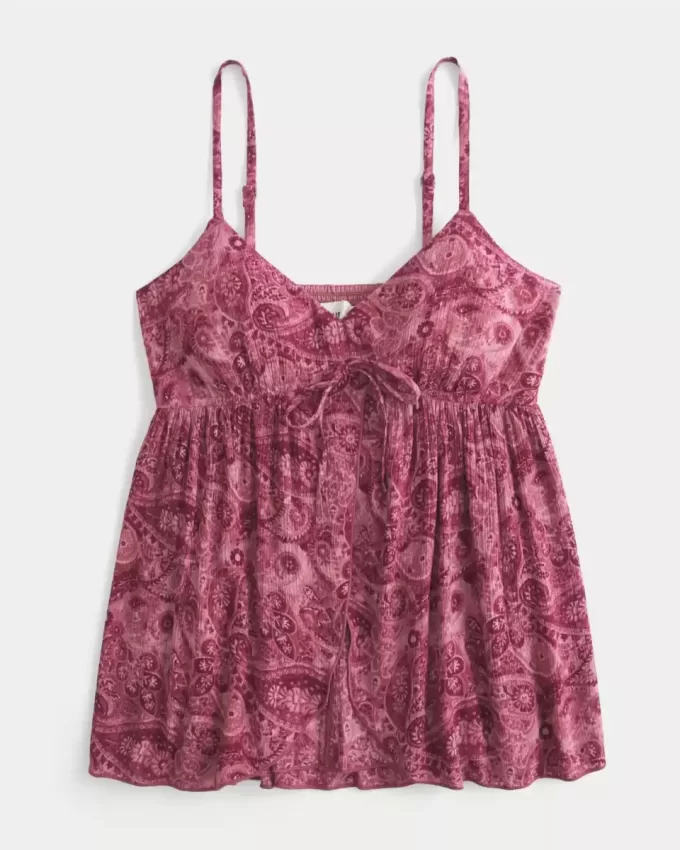 Crinkle Flyaway Babydoll Top Crinkle Flyaway Babydoll Top