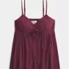 Crinkle Shine Flyaway Babydoll Top Crinkle Shine Flyaway Babydoll Top