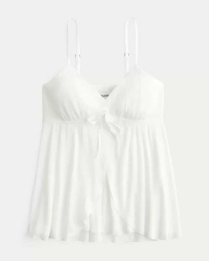 Crinkle Shine Flyaway Babydoll Top Crinkle Shine Flyaway Babydoll Top