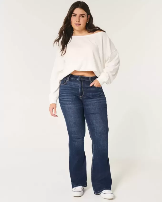 Curvy High-Rise Dark Wash Flare Jeans Curvy High-Rise Dark Wash Flare Jeans
