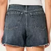 Curvy High-Rise Dark Wash Relaxed denimshorts 5″