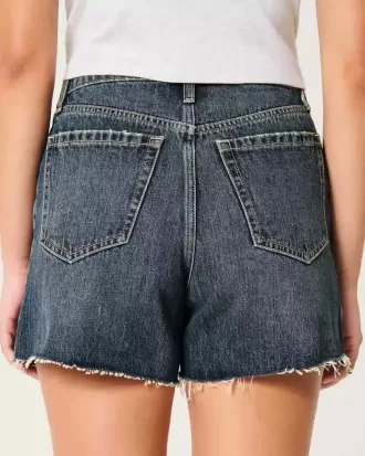 Curvy High-Rise Dark Wash Relaxed denimshorts 5″