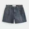 Curvy High-Rise Dark Wash Relaxed denimshorts 5″