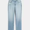 Curvy High-Rise Distressed Light Wash Straight Jeans Curvy High-Rise Distressed Light Wash Straight Jeans