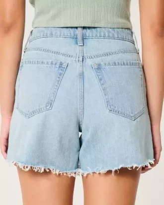 Curvy High-Rise Light Wash Relaxed jeansshorts 5″