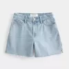 Curvy High-Rise Light Wash Relaxed jeansshorts 5″