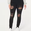 Curvy High-Rise Ripped Black Super Skinny Jeans Curvy High-Rise Ripped Black Super Skinny Jeans