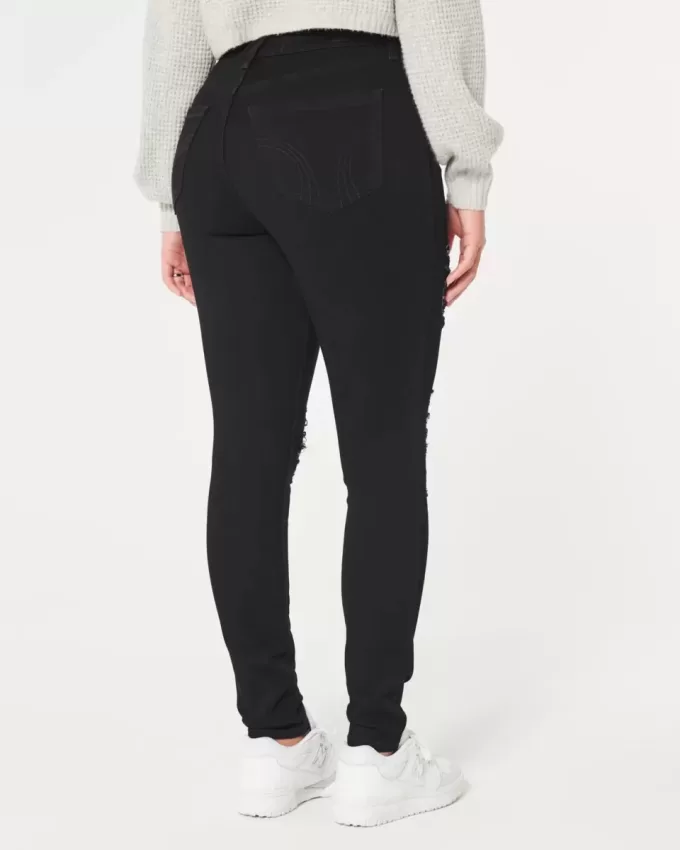 Curvy High-Rise Ripped Black Super Skinny Jeans Curvy High-Rise Ripped Black Super Skinny Jeans