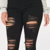 Curvy High-Rise Ripped Black Super Skinny Jeans Curvy High-Rise Ripped Black Super Skinny Jeans