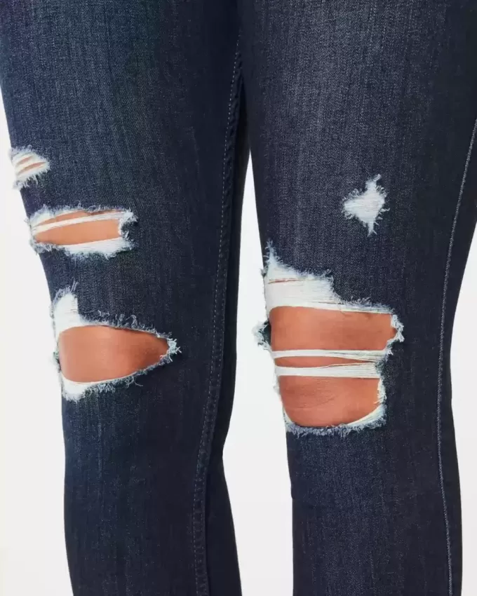 Curvy High-Rise Ripped Dark Wash Jean Leggings Curvy High-Rise Ripped Dark Wash Jean Leggings