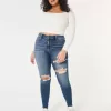 Curvy High-Rise Ripped Dark Wash Super Skinny Jeans Curvy High-Rise Ripped Dark Wash Super Skinny Jeans