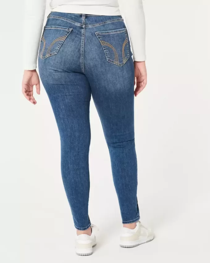 Curvy High-Rise Ripped Dark Wash Super Skinny Jeans Curvy High-Rise Ripped Dark Wash Super Skinny Jeans