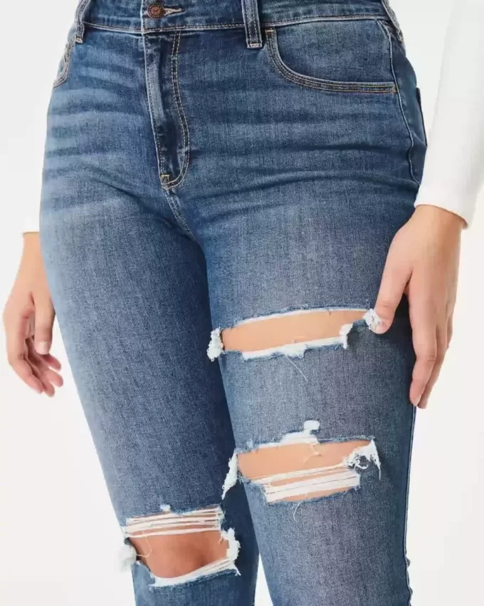 Curvy High-Rise Ripped Dark Wash Super Skinny Jeans Curvy High-Rise Ripped Dark Wash Super Skinny Jeans