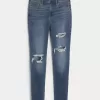 Curvy High-Rise Ripped Dark Wash Super Skinny Jeans Curvy High-Rise Ripped Dark Wash Super Skinny Jeans