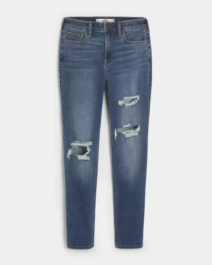 Curvy High-Rise Ripped Dark Wash Super Skinny Jeans Curvy High-Rise Ripped Dark Wash Super Skinny Jeans