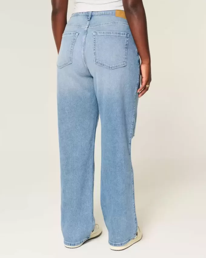 Curvy High-Rise Ripped Medium Wash Dad Jeans Curvy High-Rise Ripped Medium Wash Dad Jeans