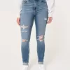 Curvy High-Rise Ripped Medium Wash Super Skinny Jeans Curvy High-Rise Ripped Medium Wash Super Skinny Jeans