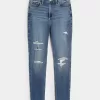 Curvy High-Rise Ripped Medium Wash Super Skinny Jeans Curvy High-Rise Ripped Medium Wash Super Skinny Jeans