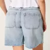 Curvy Låghus Lätt Tvätta Distressed Baggy Jort