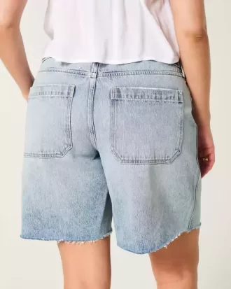 Curvy Låghus Lätt Tvätta Distressed Baggy Jort