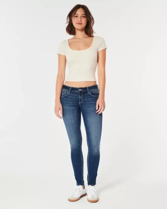 Curvy Low-Rise Dark Wash Super Skinny Jeans Curvy Low-Rise Dark Wash Super Skinny Jeans