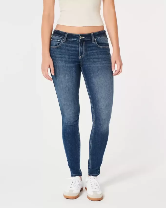 Curvy Low-Rise Dark Wash Super Skinny Jeans Curvy Low-Rise Dark Wash Super Skinny Jeans