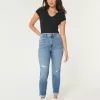 Curvy Ultra High-Rise Ripped Medium Wash Mom Jeans Curvy Ultra High-Rise Ripped Medium Wash Mom Jeans