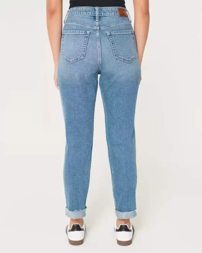 Curvy Ultra High-Rise Ripped Medium Wash Mom Jeans Curvy Ultra High-Rise Ripped Medium Wash Mom Jeans